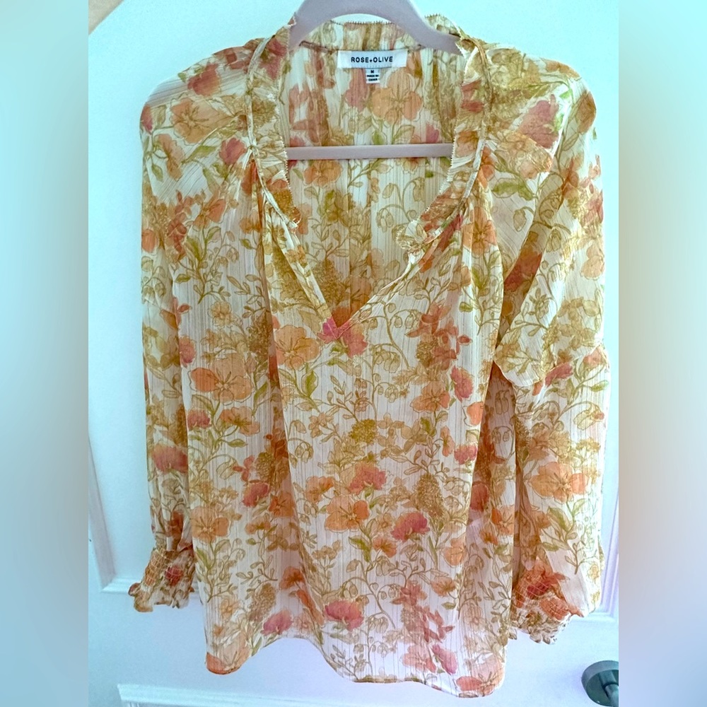 Sheer pinky peachy creamy gold top- stay cool!!